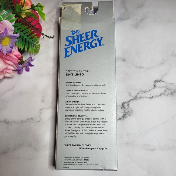 Vintage 90s L'eggs Sheer Energy Knit Lined Camel Mink Stretch Driving Gloves - Picture 4 of 5